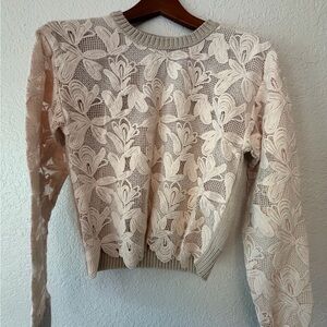 See By Chloe Cream Lace Sweater
